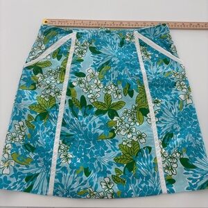 Lilly Pulitzer Vintage Roslyn Skirt Size 6 Skye Blue/Green Women's Skirt